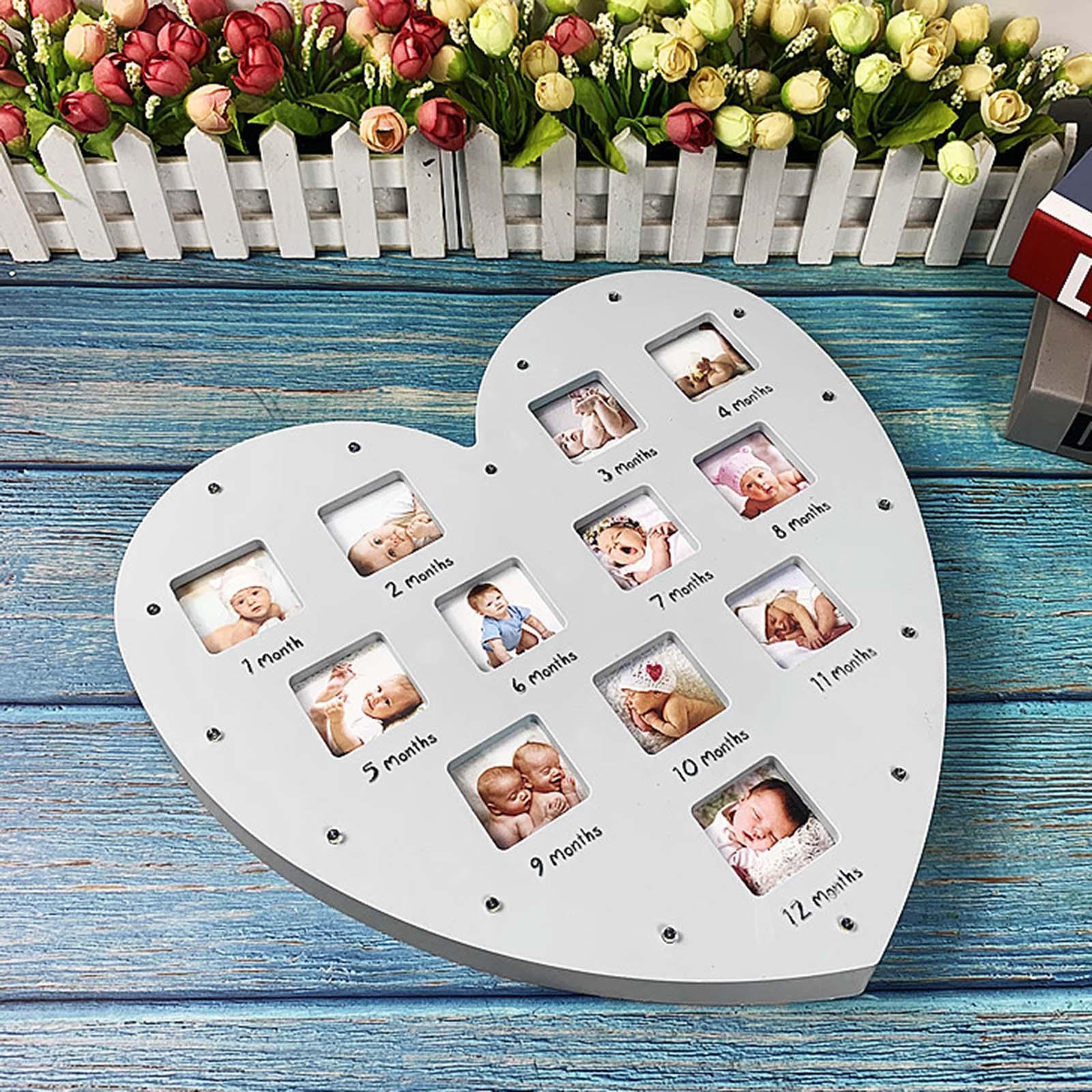 Heart Shape Baby First Year Frame for Party Decorations Birthday Newborn