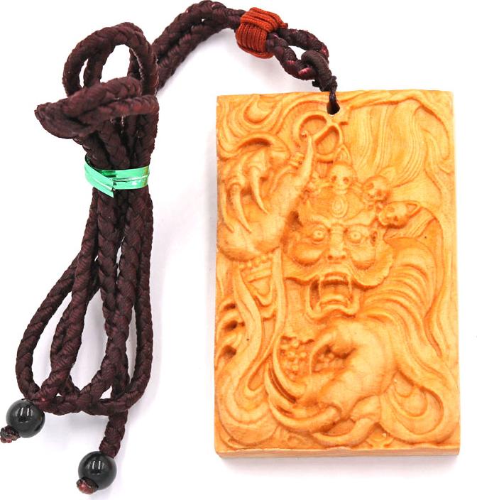 Vòng cổ mặt gỗ hoàng đàn khắc hình Long Vương MG64