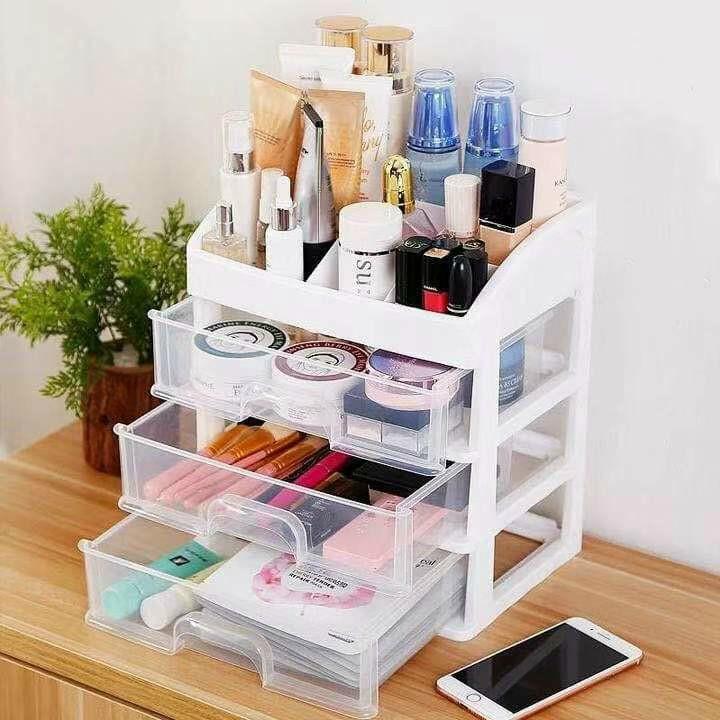 PVN25897 Kệ đựng mỹ phẩm nhựa 4 tầng cao cấp - có ngăn kéo T2