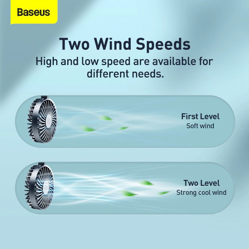 Quạt đôi Baseus xoay 360 độ, công suất 7W, hai chế độ gió sử dụng trên xe hơi