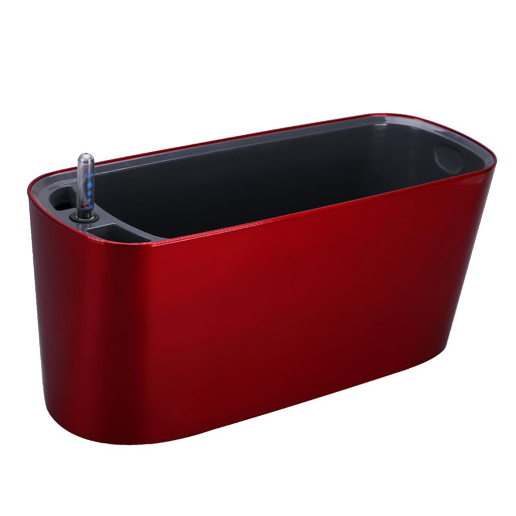 Self Watering Planter Flower Pot Indoor Outdoor Home Garden Decor Red