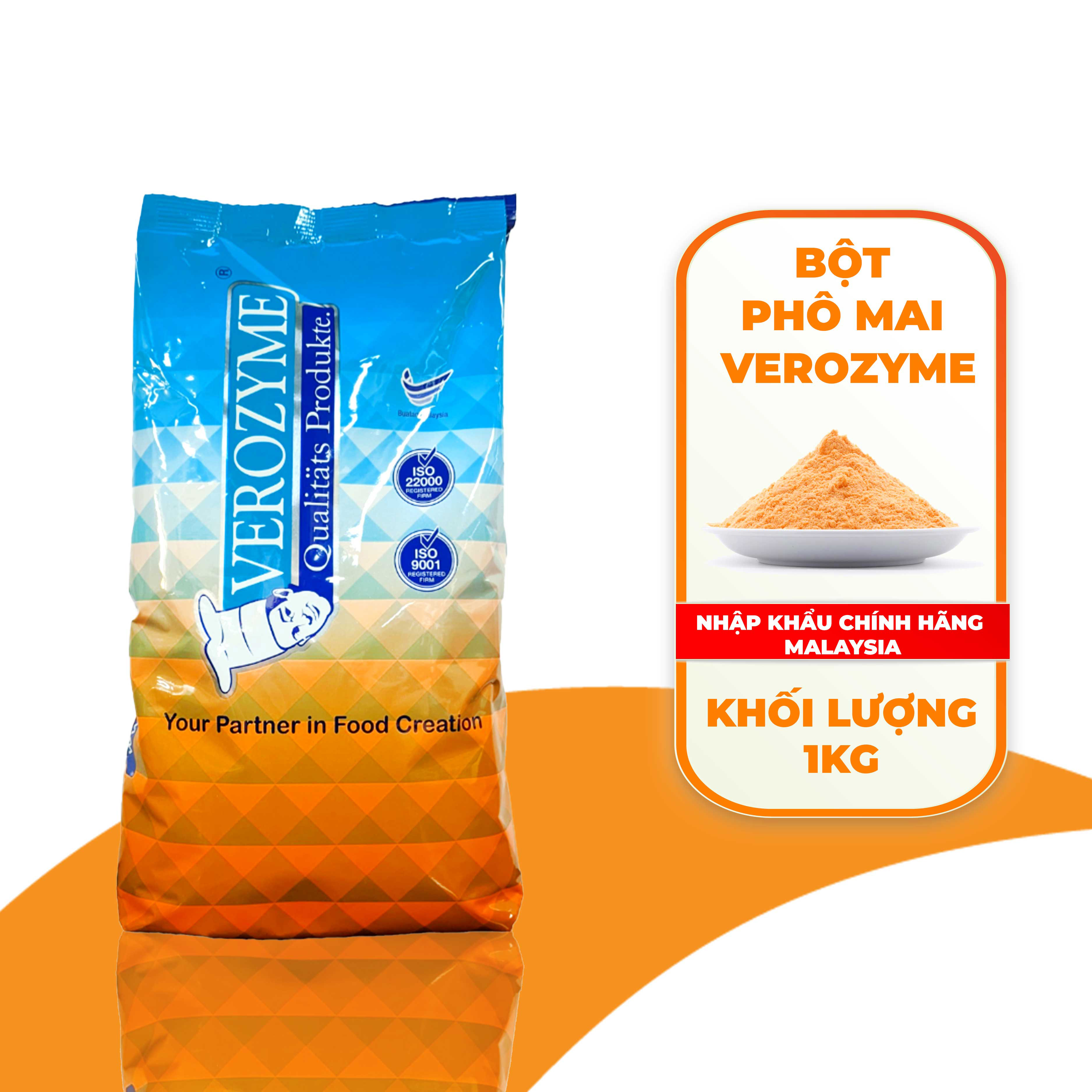 Bột Phô mai lắc Verozyme Malaysia - Cheese Taste Blaster 1kg (Khoai lắc phô mai, bắp phô mai, da heo phô mai, ...)