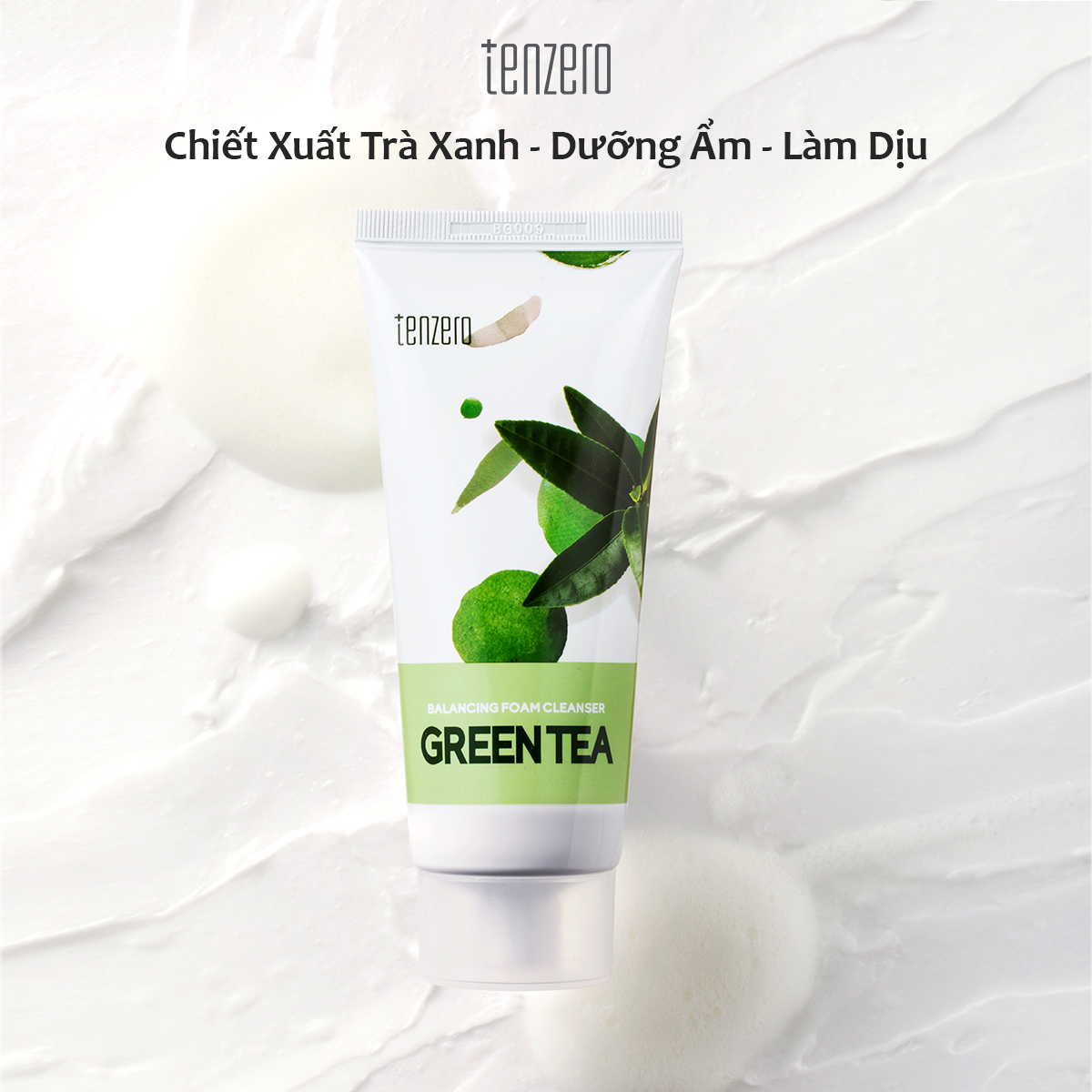 Sữa rửa mặt tạo bọt Tràm Trà Lành tính, Sạch mụn Tenzero Balancing Foam Cleanser Tea Tree 100ml