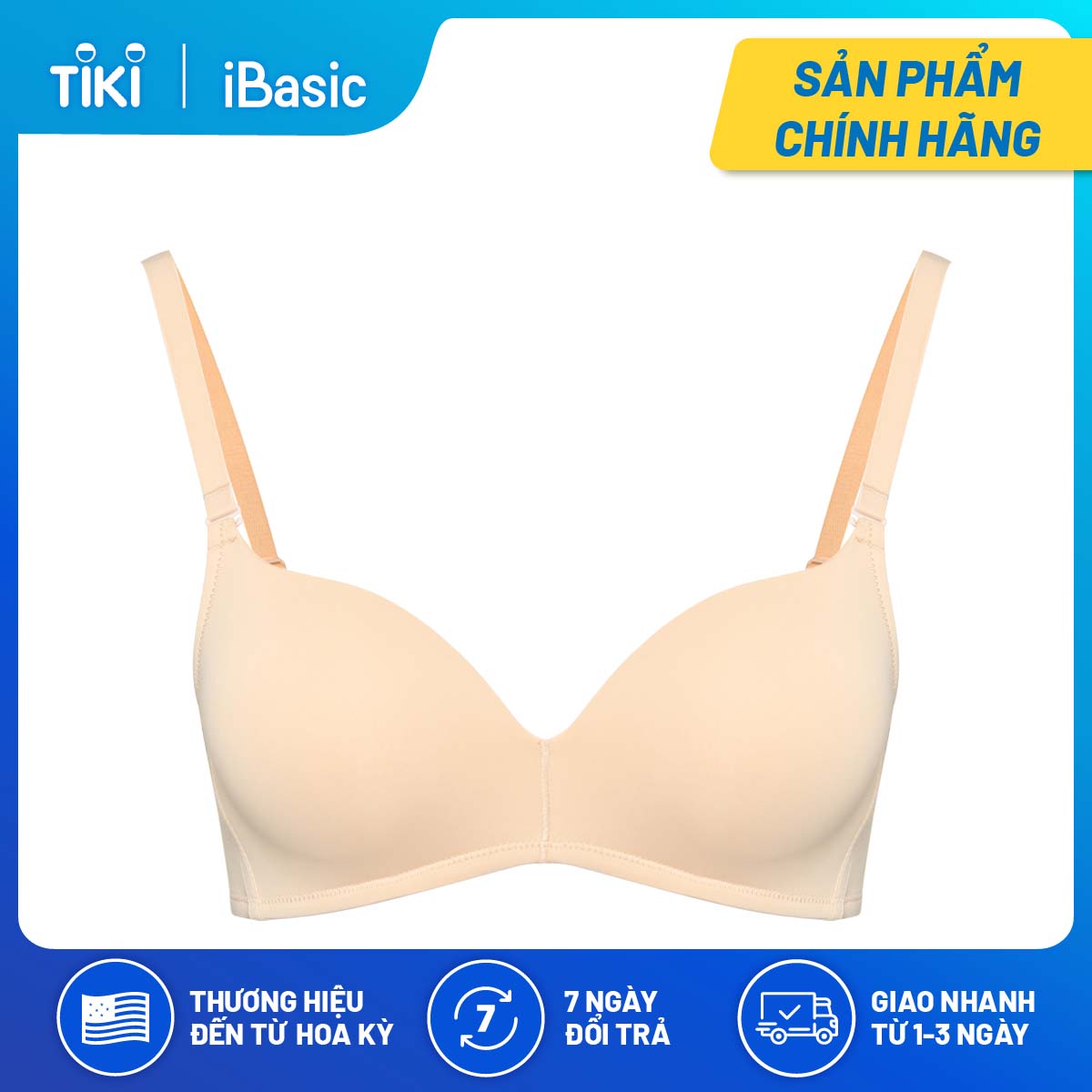 Áo ngực không gọng mút dày V deep cup T-Shirt iBasic BRAW052-1