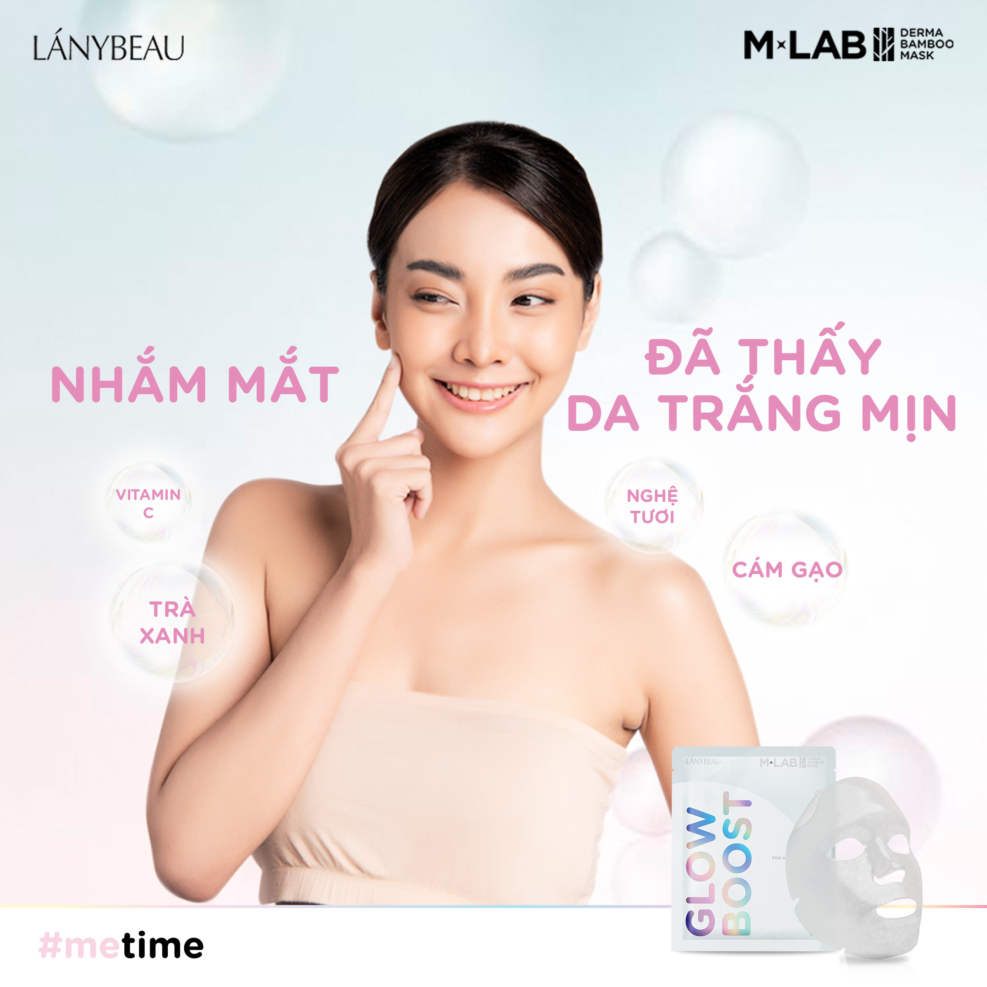 Mặt nạ dưỡng da trắng sáng, đều màu da M-Lab Derma Bamboo LÁNYBEAU (28g/miếng)