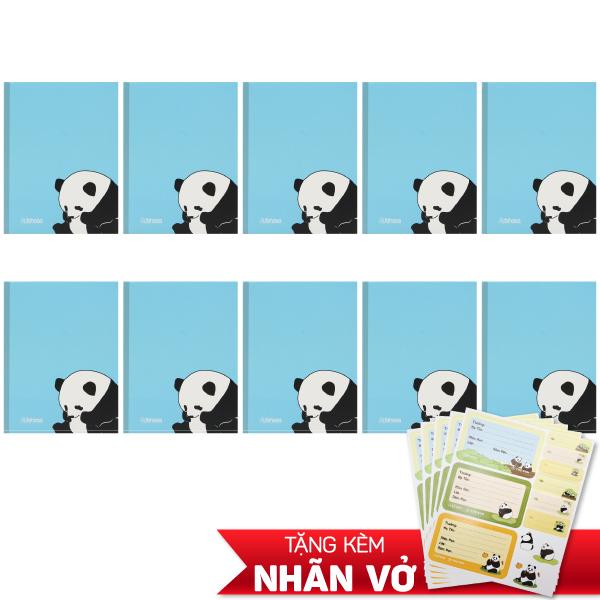Combo 10 Tập Học Sinh Cute Panda - Miền Nam - 4 Ô Ly - 200 Trang 80gsm - Fahasa 01 - Tặng Nhãn Vở Kèm Sticker