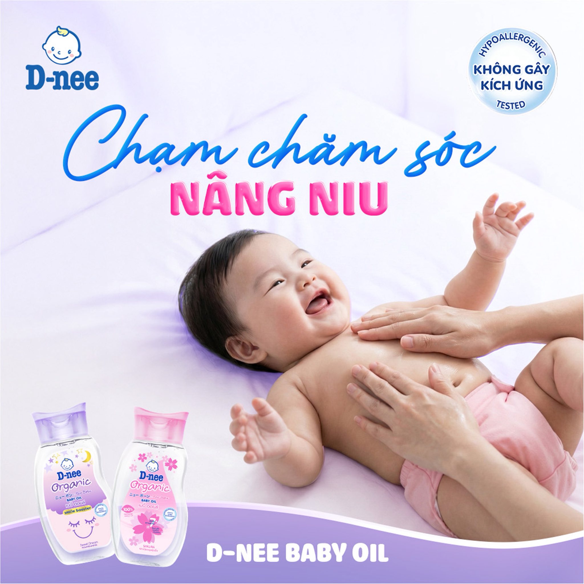 Dầu Dưỡng Da, Dầu Massage Em Bé D-nee Organic Baby Oil 200ml An Toàn Cho Bé, Dnee Đại Thịnh Tại Unmei
