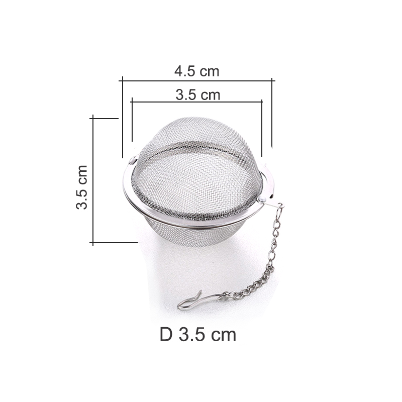 Bộ lọc pha trà hình cầu lưới làm bằng INOX 304 đường kính D35mm-D45mm-D60mm-D80mm tùy chọn