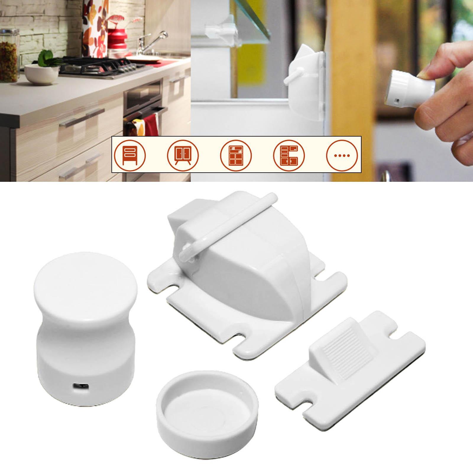 Baby Safety Child Proof Magnetic Locks with 1 Key for Cabinet,Cupboard,Drawer,Wood Doors