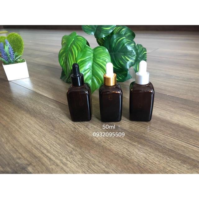 10 Chai lọ vuông 50ml đựng serum mỹ phẩm