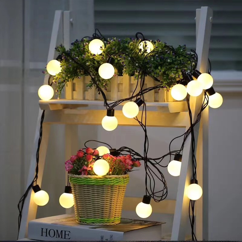 Dây Led trang trí ngoài trời dài 5M 20 bóng phi 4cm cắm điện trực tiếp