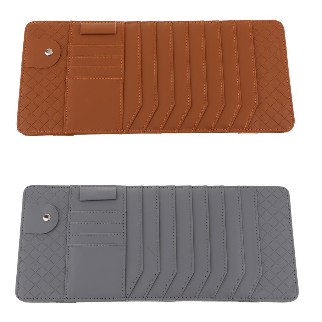 10 Slot CD DVD Disc Pouch Bag Storage Case for Car Auto Sunshade Visor brown