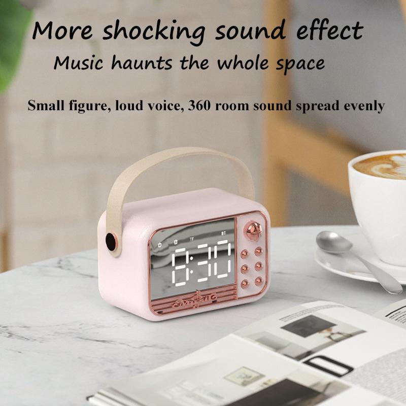Âm thanh vòm 3D mới di động loa micro không dây di động thiết lập thẻ phát thanh âm thanh ngoài trời bluetooth thẻ DIY Home 2023 Color: Pink with Mic