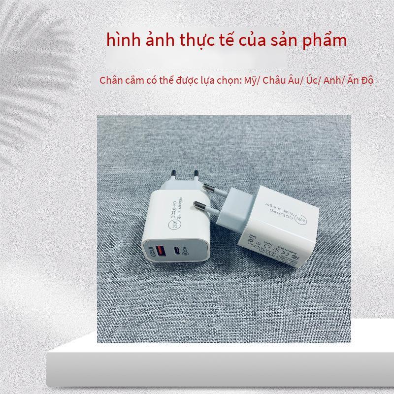Giao hàng nhanh Sạc nhanh PD sạc điện thoại di động pd20W sạc nhanh qc3.0 sạc nhanh 18W cổng kép sạc Châu Âu Sạc nhanh PD20W