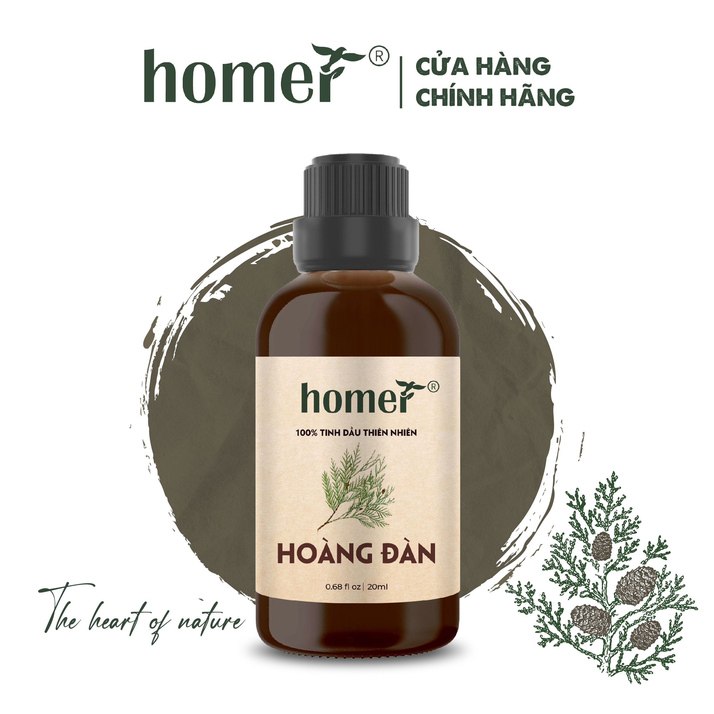 Tinh Dầu Hoàng Đàn Ấn Độ Homer 100Ml - Chính Hãng, Đạt Chuẩn Kiểm Định Cao Cấp - Tinh Dầu Xông Thơm Phòng, Thư Giãn, Khử Mùi Hiệu Quả - 20Ml