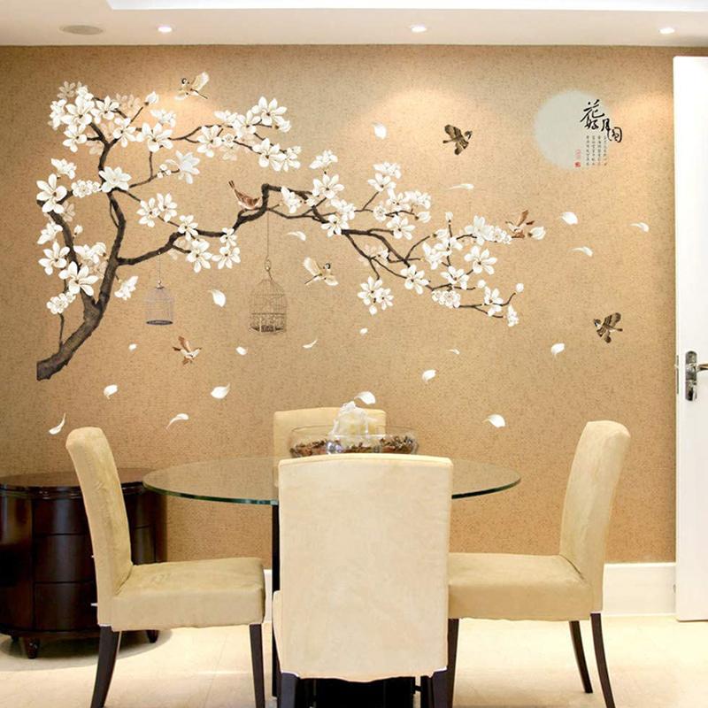 Sticker Dán Tường Họa Tiết Hình Cái Cây Và Hoa Size Lớn Dùng Trang Trí Phòng