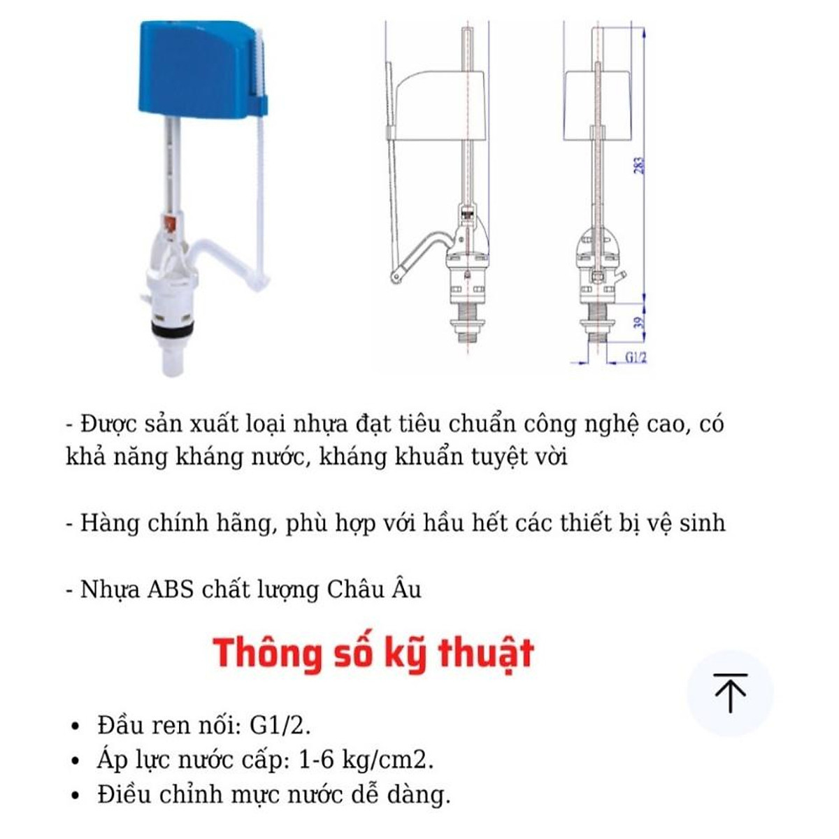 Van Phao Cấp Nước Cho Bộ Xả Bồn Cầu - Dùng Được Cho Các Loại Bồn Cầu Có Két Nước