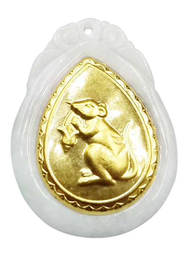 Mặt dây Phỉ thúy dát vàng 24K - 12 Con Giáp - Ancarat 