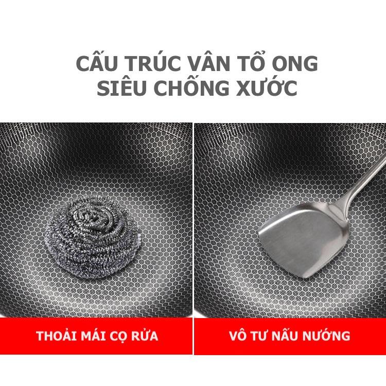 Yumeshop94Chảo vân tổ ong chống dính cao cấp - Chảo dùng được tất cả các loại bếp
