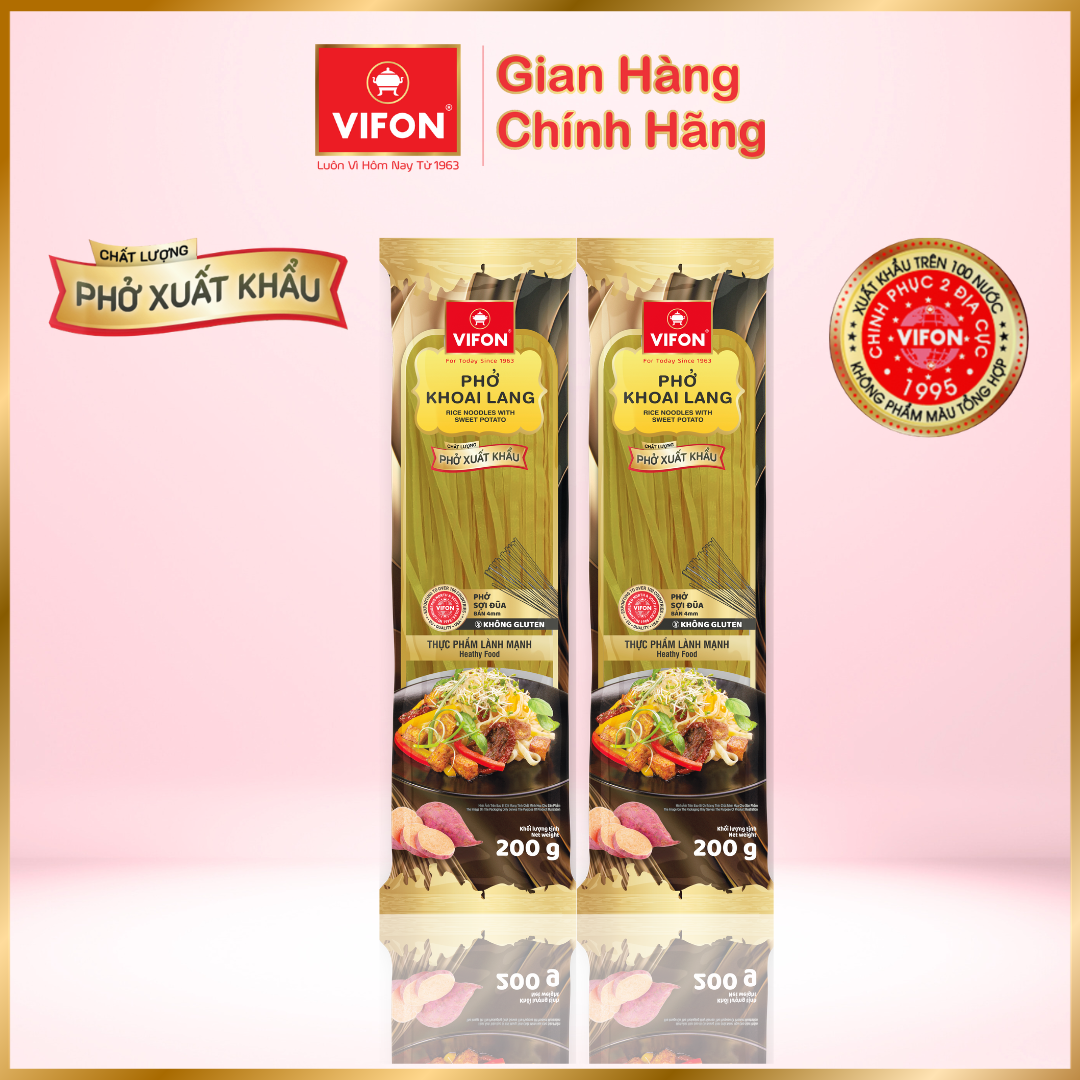 Thùng 10 gói Phở khô xuất khẩu khoai lang 200gr/gói