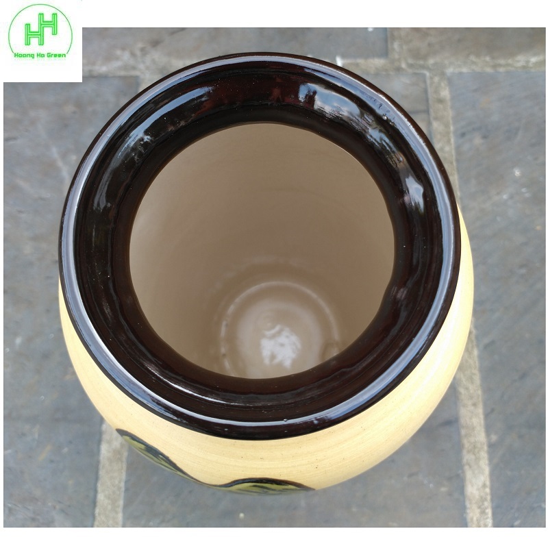 Bình cắm hoa, Bình trang trí nhà cửa, Chất liệu gốm sứ Bát Tràng, KT: 25x10cm, MH: LỤC_BÌNH_01