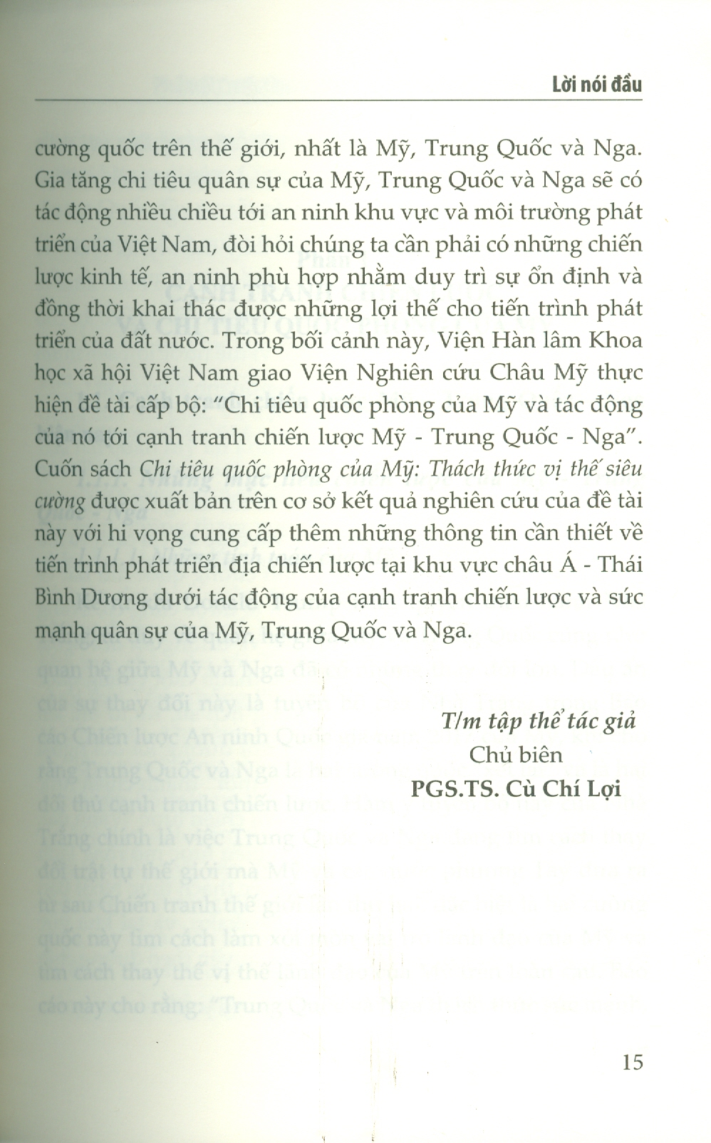 Chi Tiêu Quốc Phòng Của Mỹ Thách Thức Vị Thế Siêu Cường -  Cù Chí Lợi chủ biên