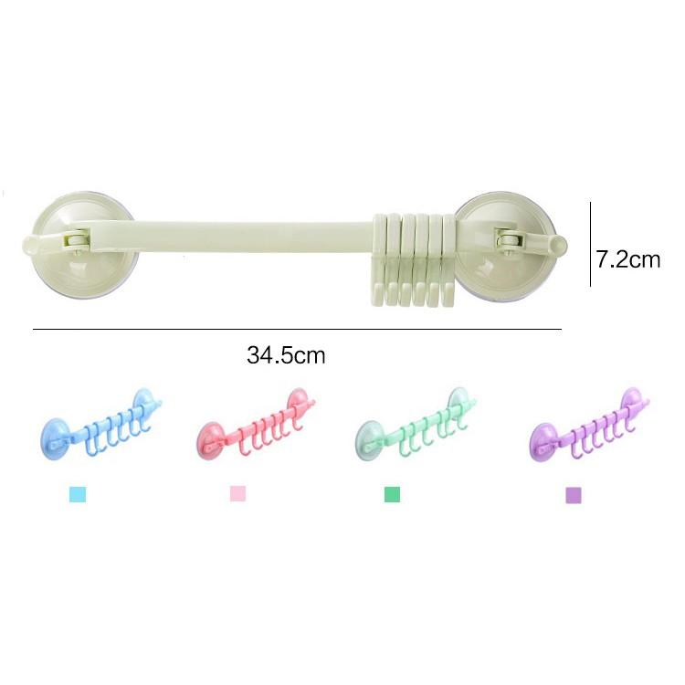 Móc treo dán tường hút chân không nhà tắm, nhà bếp 6 móc di động siêu chắc không khoan đục