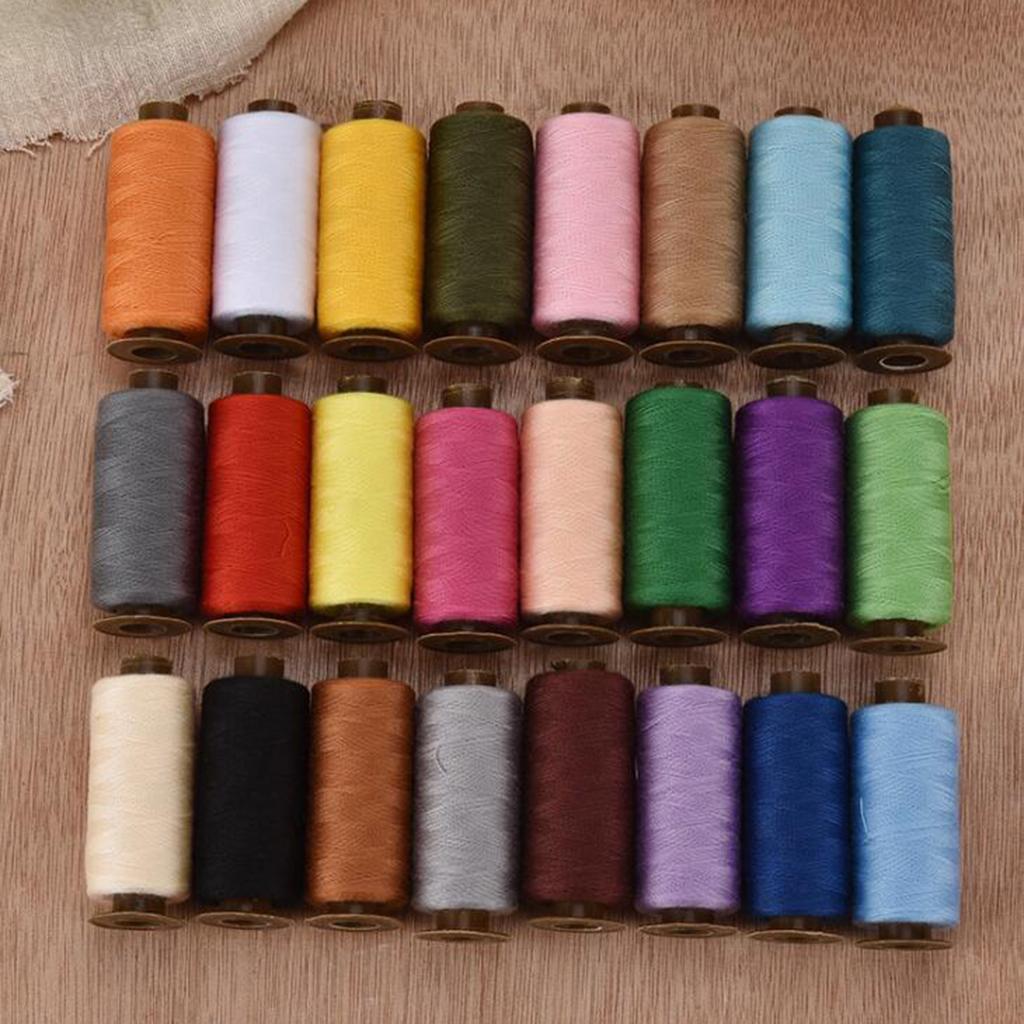 24 Các Loại Màu Sắc Polyester Đường Chỉ May Cuộn Dây 500 Yard Mỗi