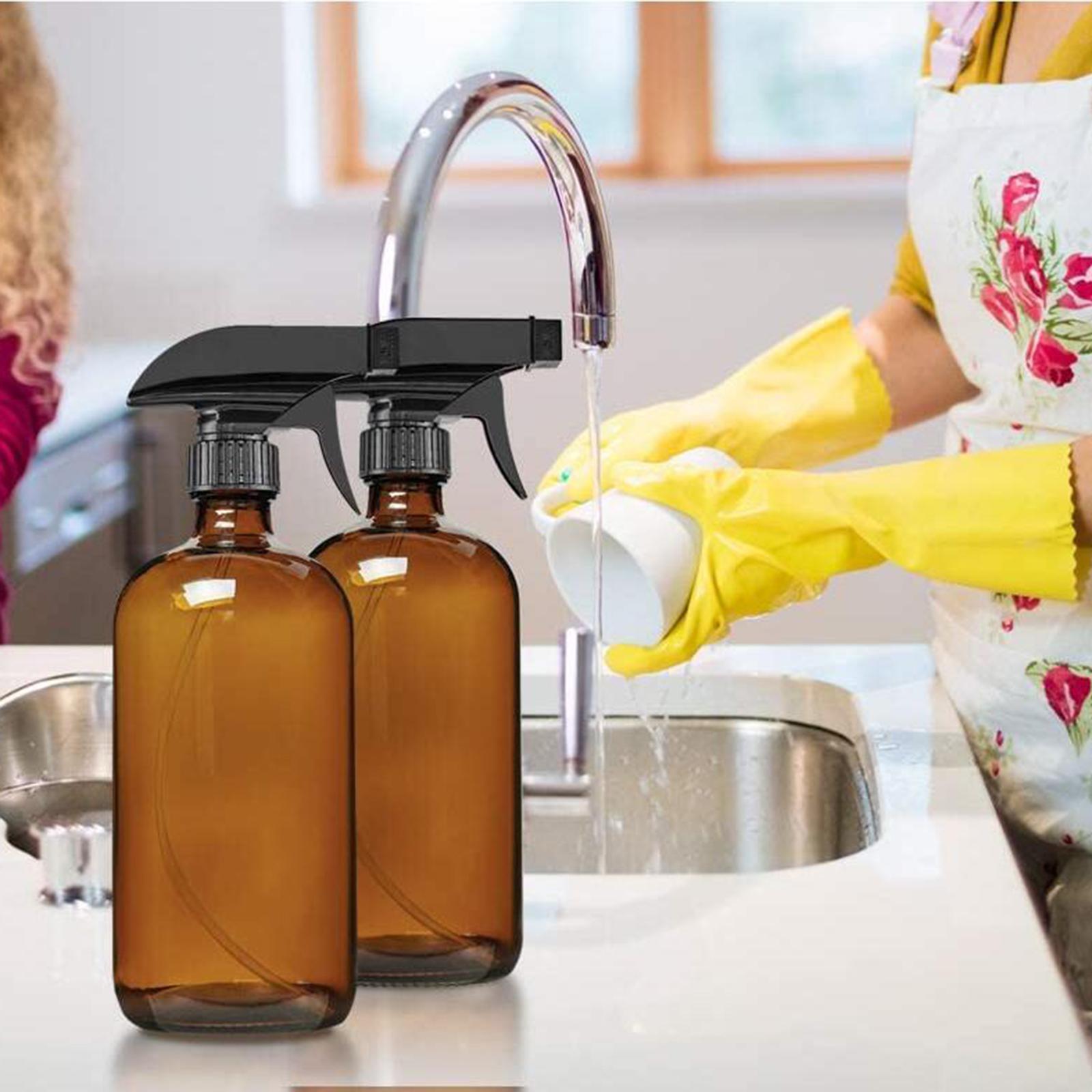 4pcs Empty Portable Glass Spray Essential Oil Bottle brown 250ml 500ml