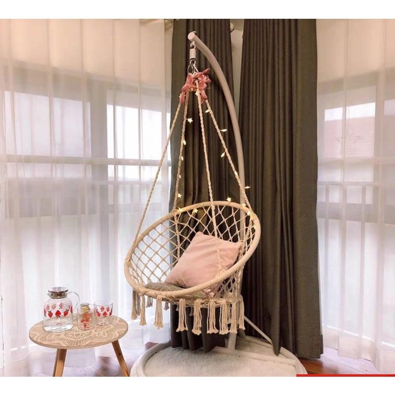 Xích đu Swing cotton kinh bắc Mầu be- xích đu thư gian bắc cực tinh tế sang trọng