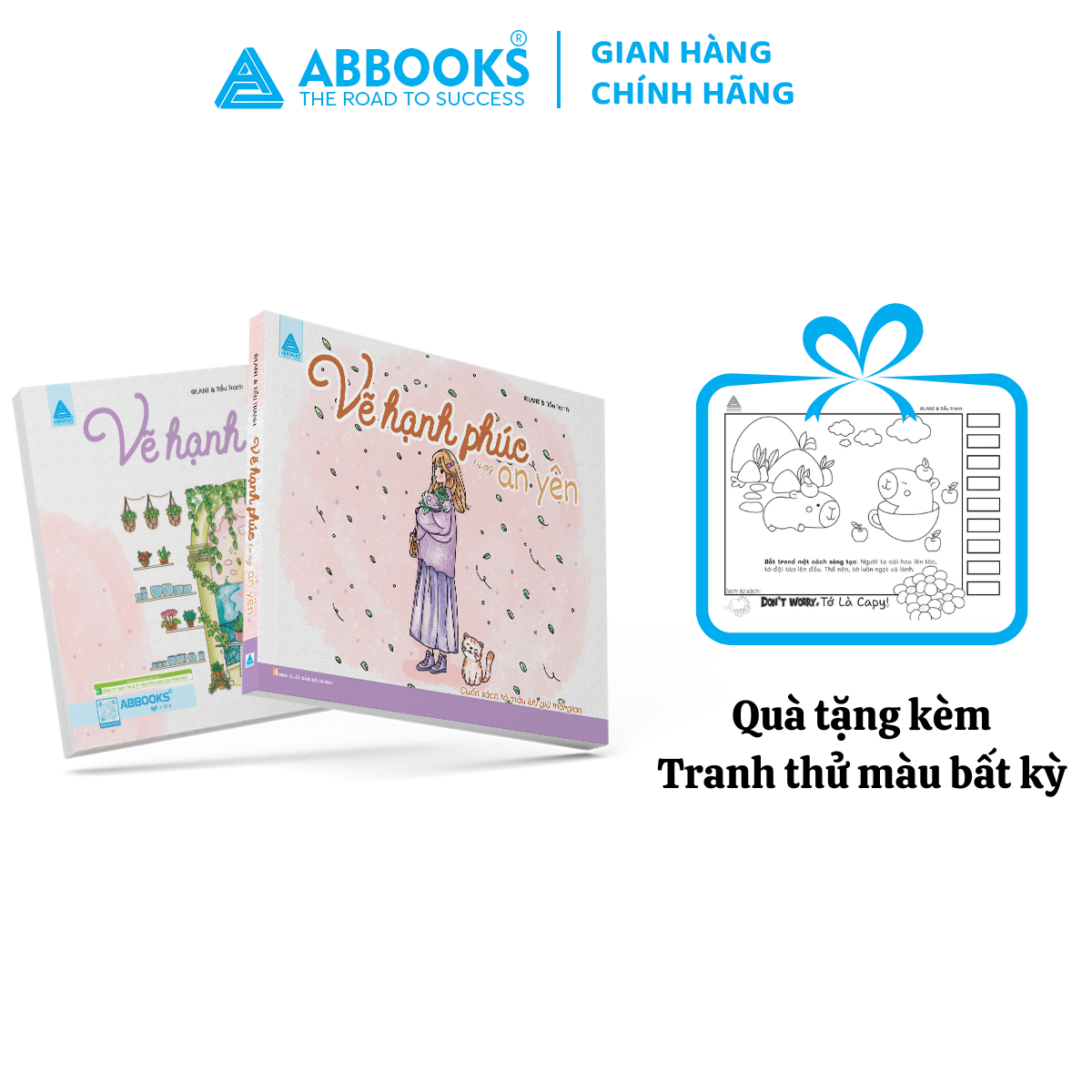 Sách Vẽ Hạnh Phúc Trong An Yên ABBOOKS - Cuốn Sách Tô Màu Lưu Giữ Thời Gian - Coloring Book