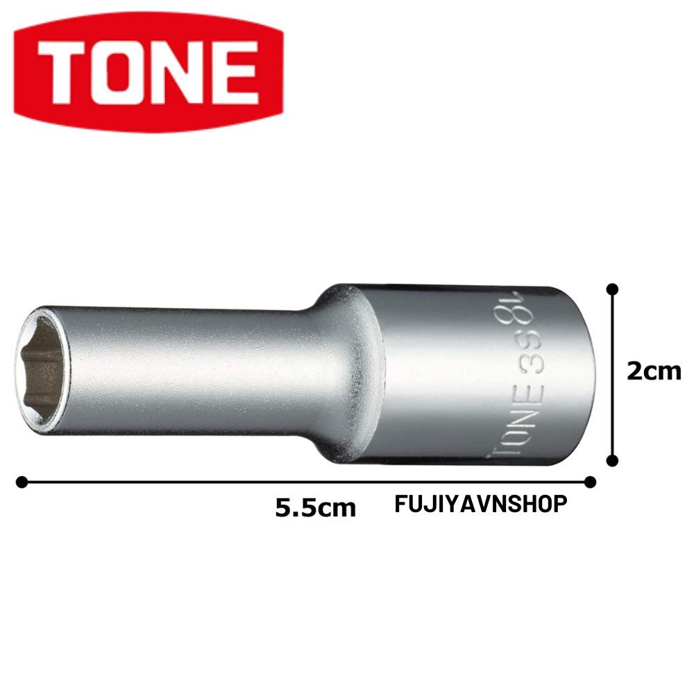 Đầu tuýp dài 6 cạnh Tone HP3S-08L ra lục giác 8mm