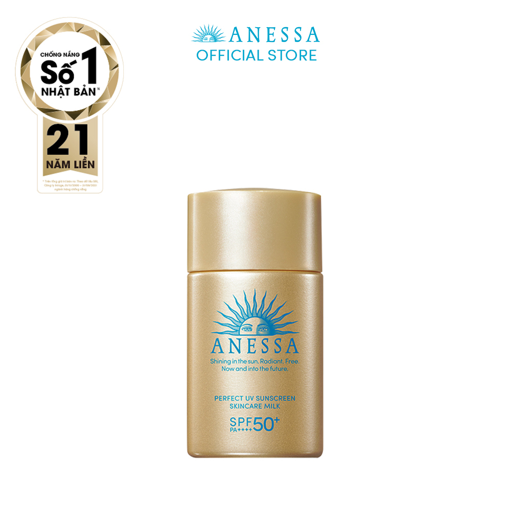 Kem chống nắng dạng sữa dưỡng da kiềm dầu bảo vệ hoàn hảo Anessa Perfect UV Sunscreen Skincare Milk SPF 50+ PA++++ 20ml