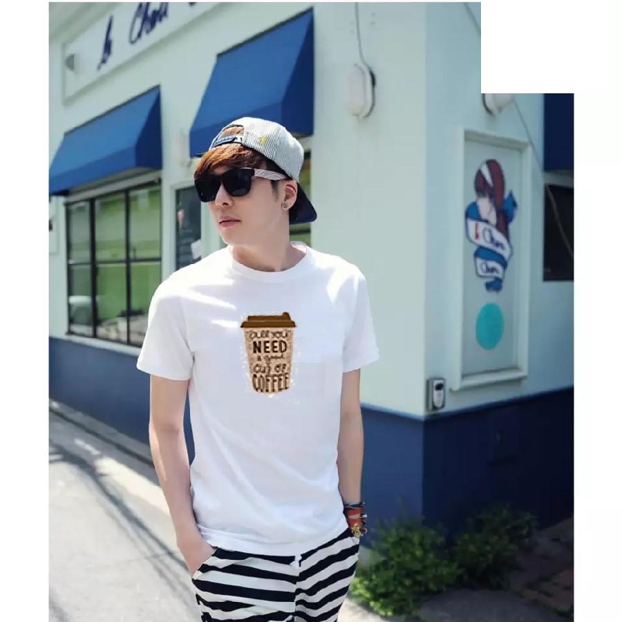 Áo thun nam in hình trà sữa Hàn Quốc mtt169