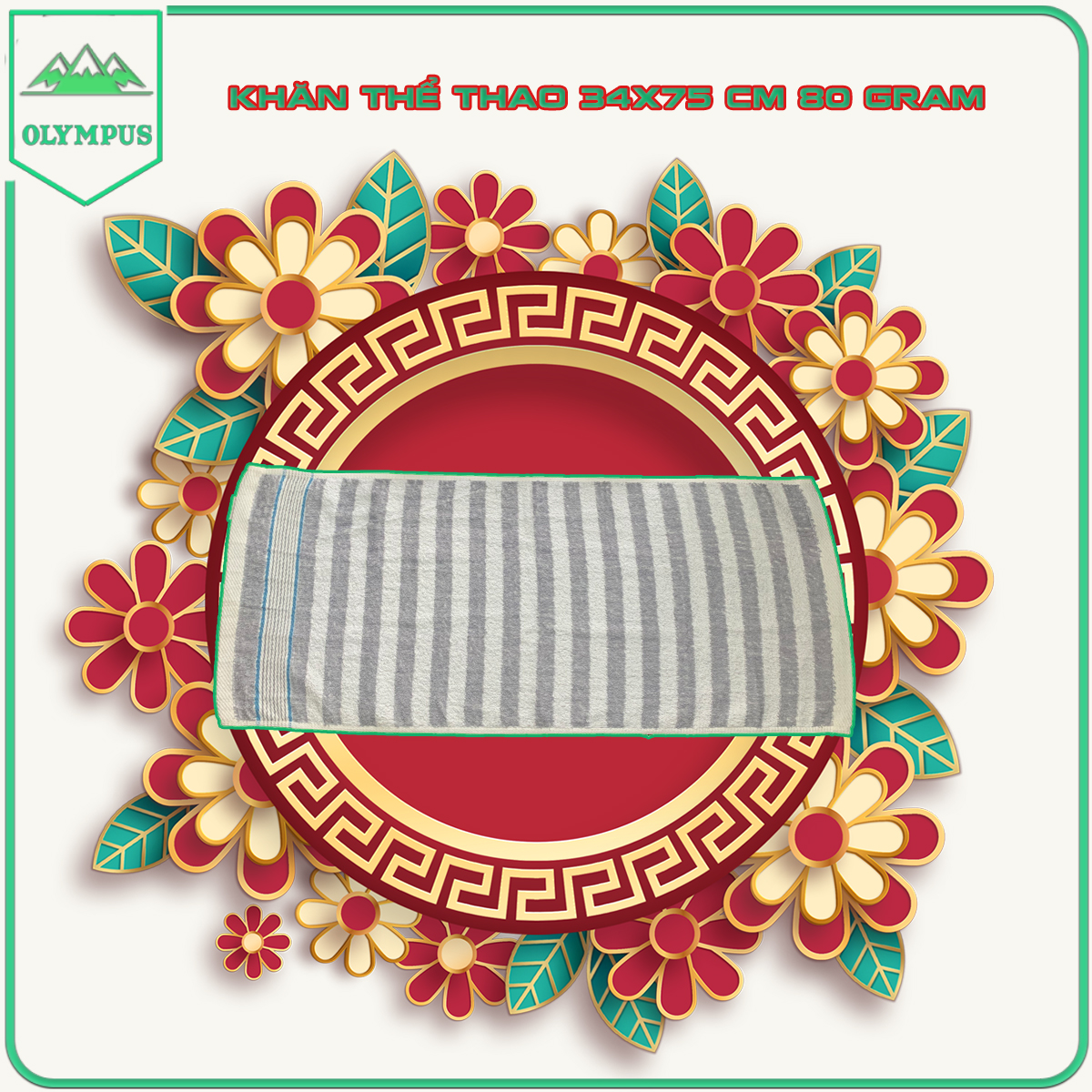 Khăn gội đầu sọc dí 100% cotton mềm mịn thấm hút ,khăn quấn ủ tóc , khăn lau đầu phù hợp phòng Gym thể thao OLYMPUS