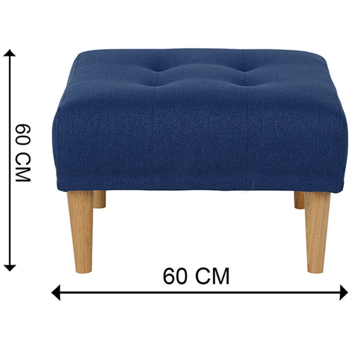 Ghế Đôn Sofa Thư Giãn BizSofa MLF-12 Vuông 60 CM - Màu Xanh Dương