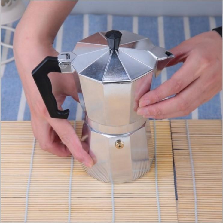 BÌNH PHA CAFE 150ml NHÔM, ẤM PHA CÀ PHÊ KIỂU Ý DÁNG CỔ ĐIỂN SANG TRỌNG