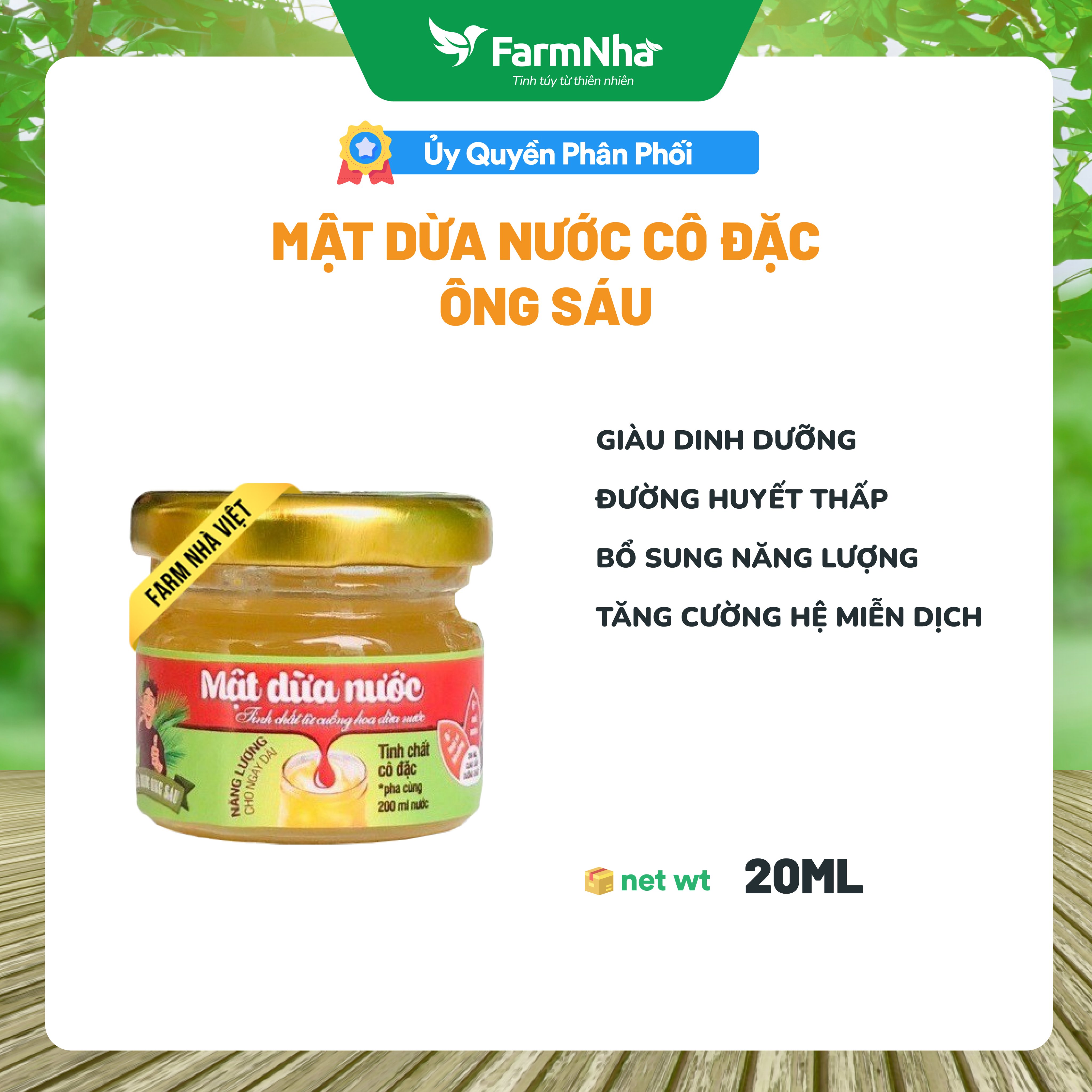 Mật dừa nước Ông Sáu (hũ 20ml và chai 250ml) - Món quà từ thiên nhiên - Phù hợp với người ăn kiêng, ăn chay và bị tiểu đường [FARM NHÀ VIỆT