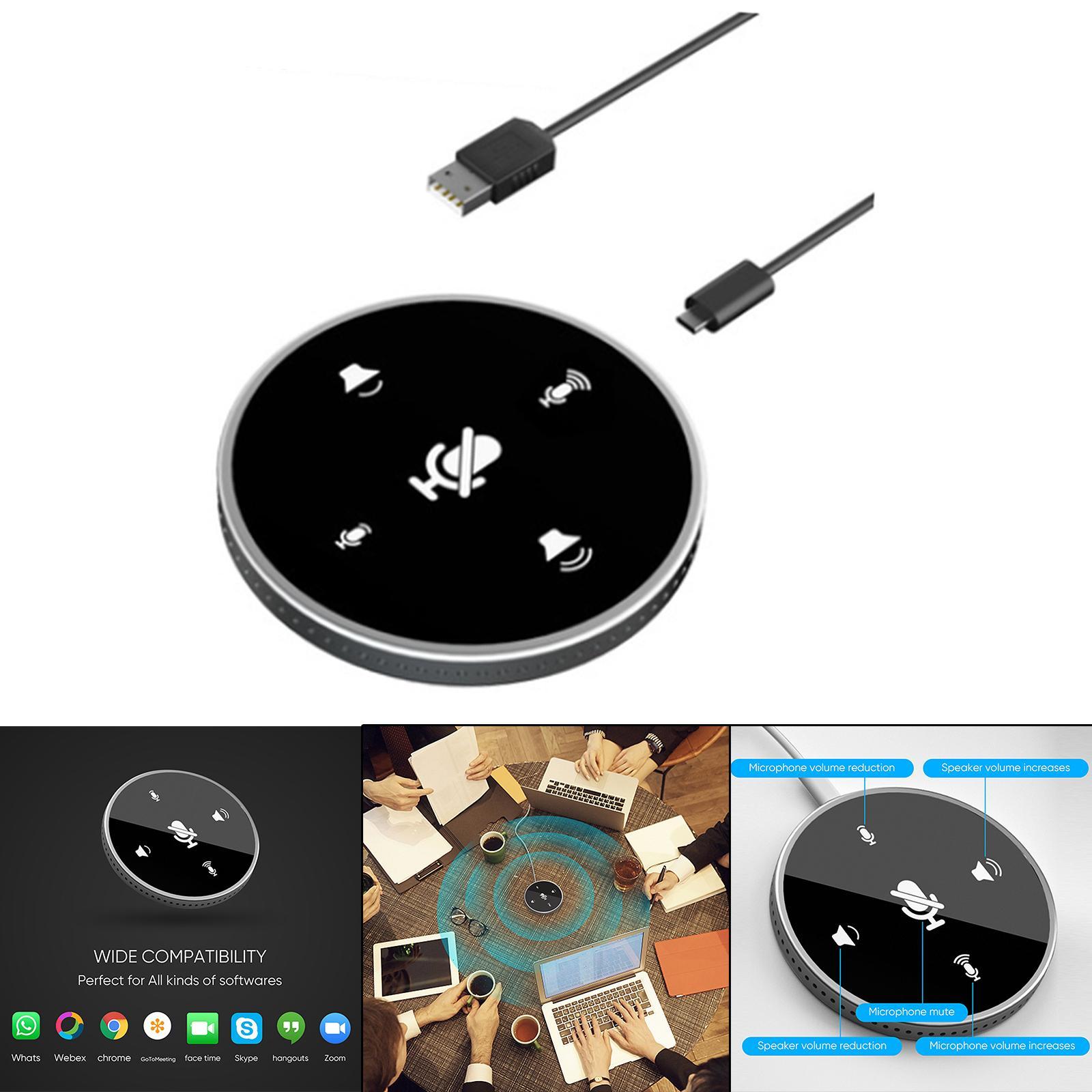 2Pcs USB Conference Microphone w/Speaker Mic w/ Mute for Desktop Computerk