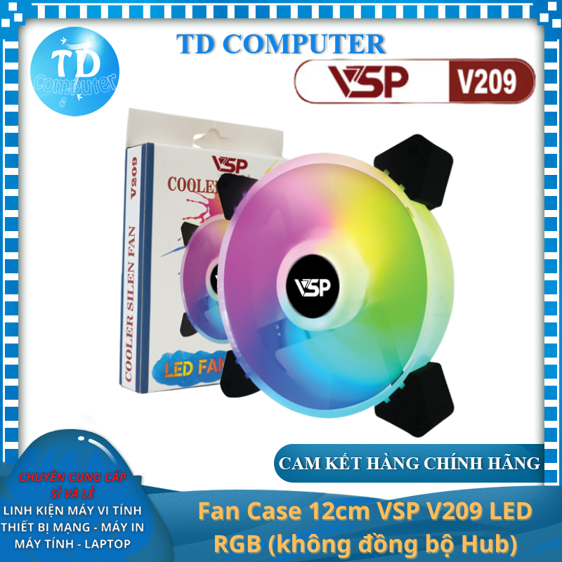 Fan Case 12cm VSP V209 LED RGB (không đồng bộ Hub) - Hàng chính hãng Tech Vision phân phối