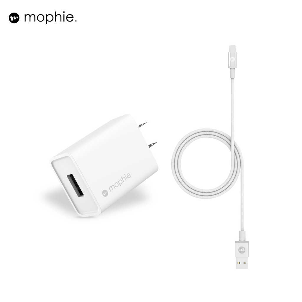 Combo sạc nhanh Mophie usb-A to LN 10W dành cho IP/Táo - Hàng chính hãng