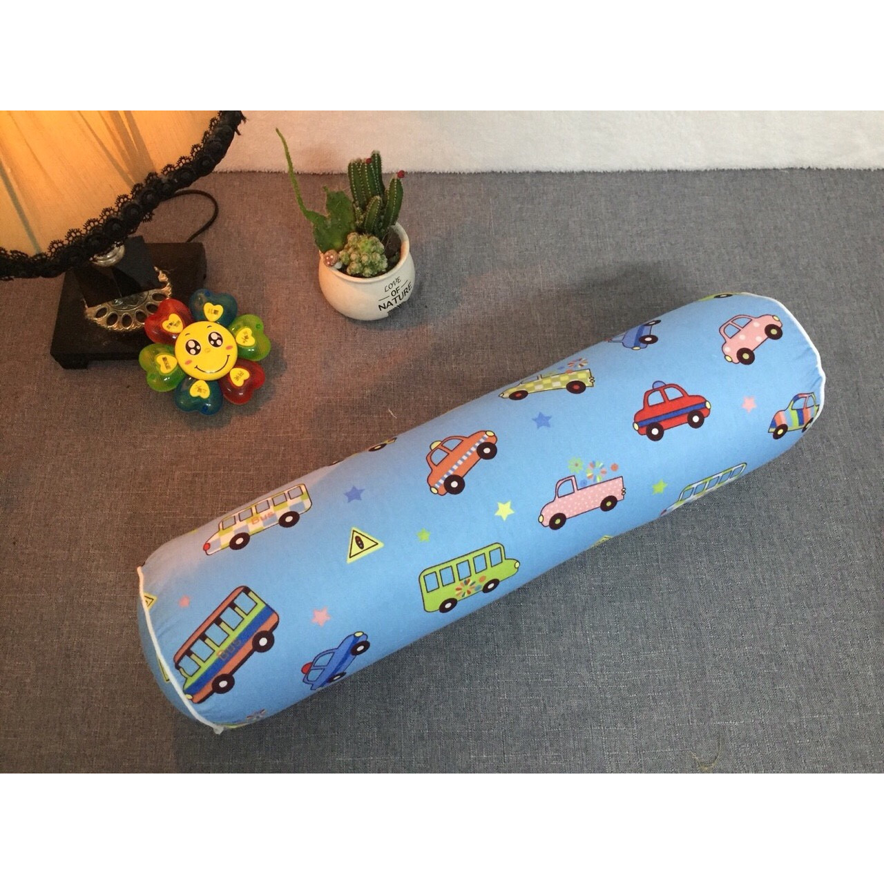 Gối ôm trẻ em vỏ 100% cotton giao hình ngẫu nhiên Tặng kèm 1 đèn soi rái tai