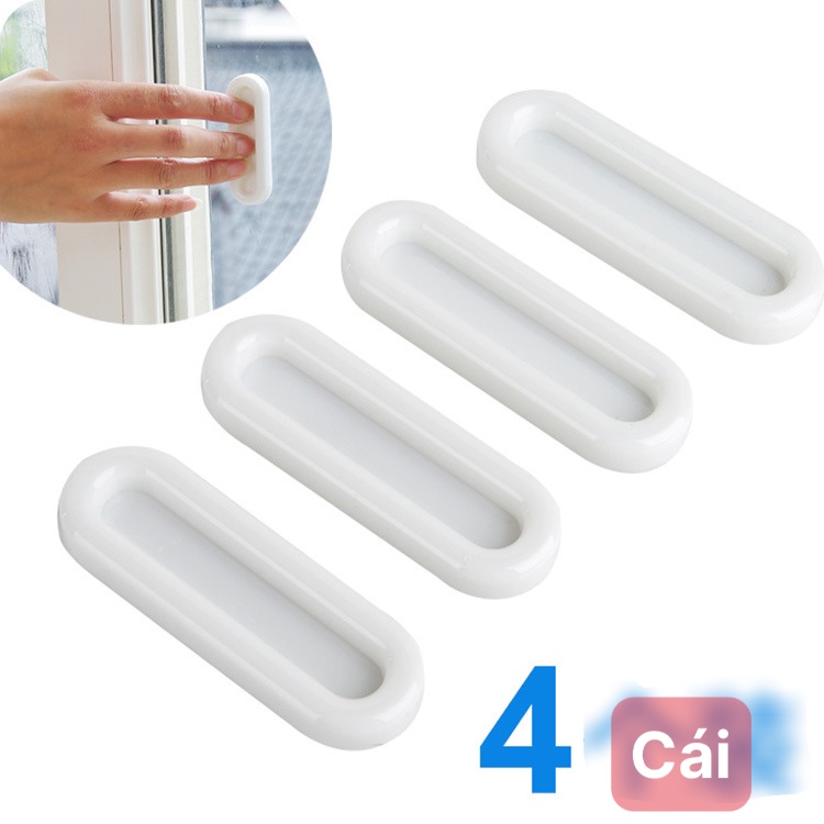 COMBO 4 Tay Năm Dán Cửa Màu Trắng 2.5x7.5x1cm