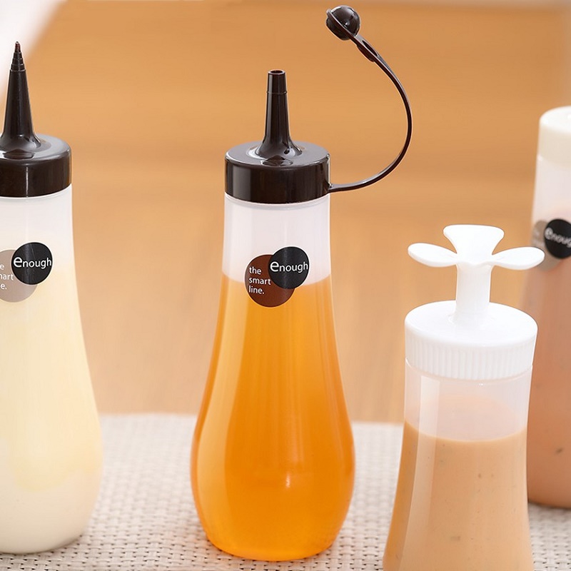 Combo Bình đựng gia vị, nước sốt, nước tương Enough 360ml màu trắng nội địa Nhật Bản