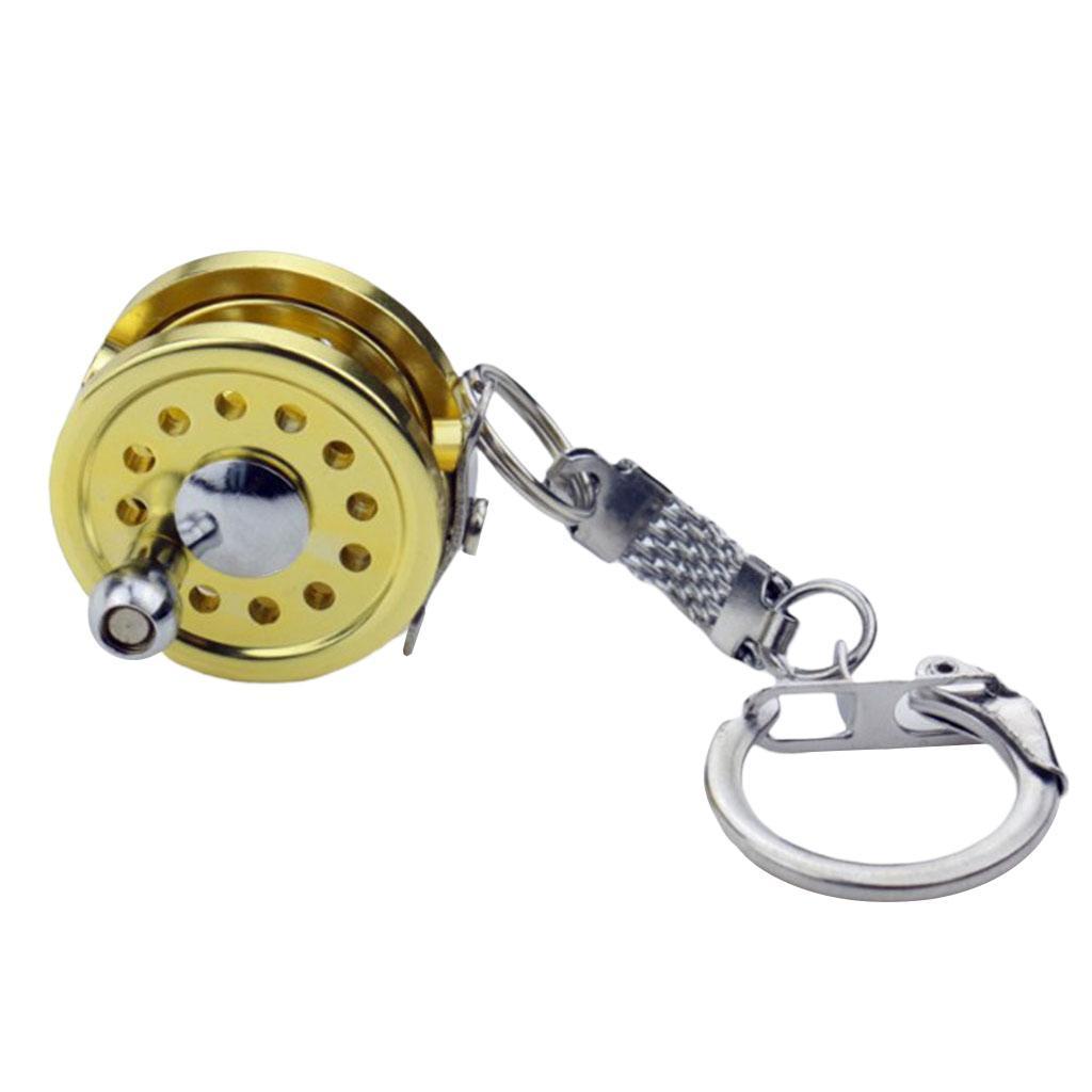 Aluminum Alloy Key  Mini Fishing  Chains Pendant Decoration Gold