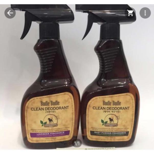 Xịt Khử Mùi Dưỡng Lông Cho Chó Mèo Budle'Budle. Nước hoa khử mùi cho chó. Nước hoa cho mèo. Chai 530ml.