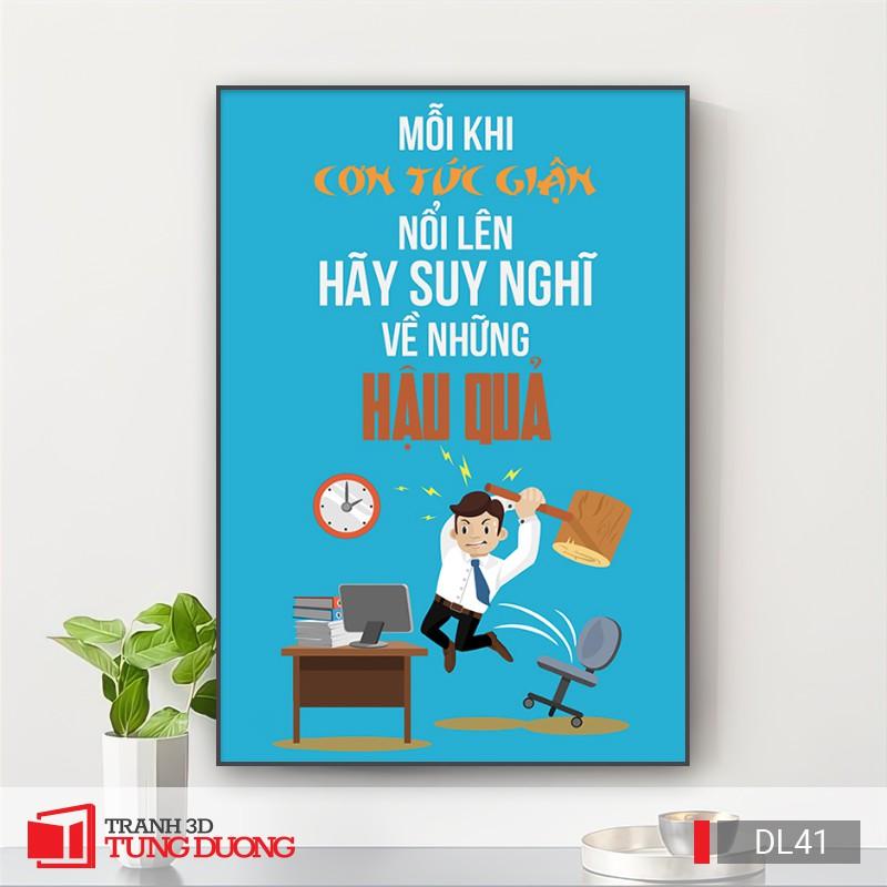 Tranh treo tường động lực văn phòng câu nói slogan truyền cảm hứng, tranh canvas trang trí DL09