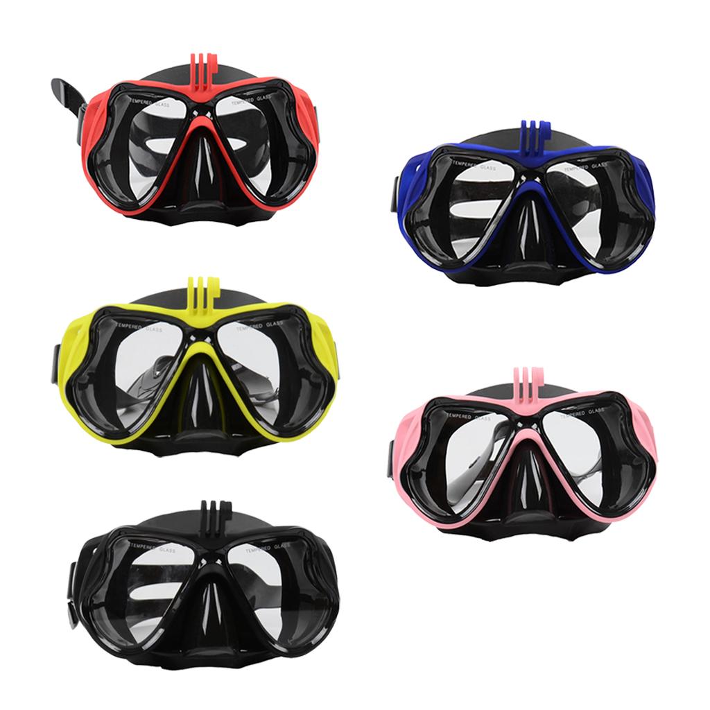 Adult Scuba Diving Mask Tempered Glasses Snorkeling Anti-Fog Goggles Pink