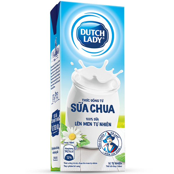 Thùng Sữa Chua Uống Lên Men Tự Nhiên Dutch Lady Vị Tự Nhiên