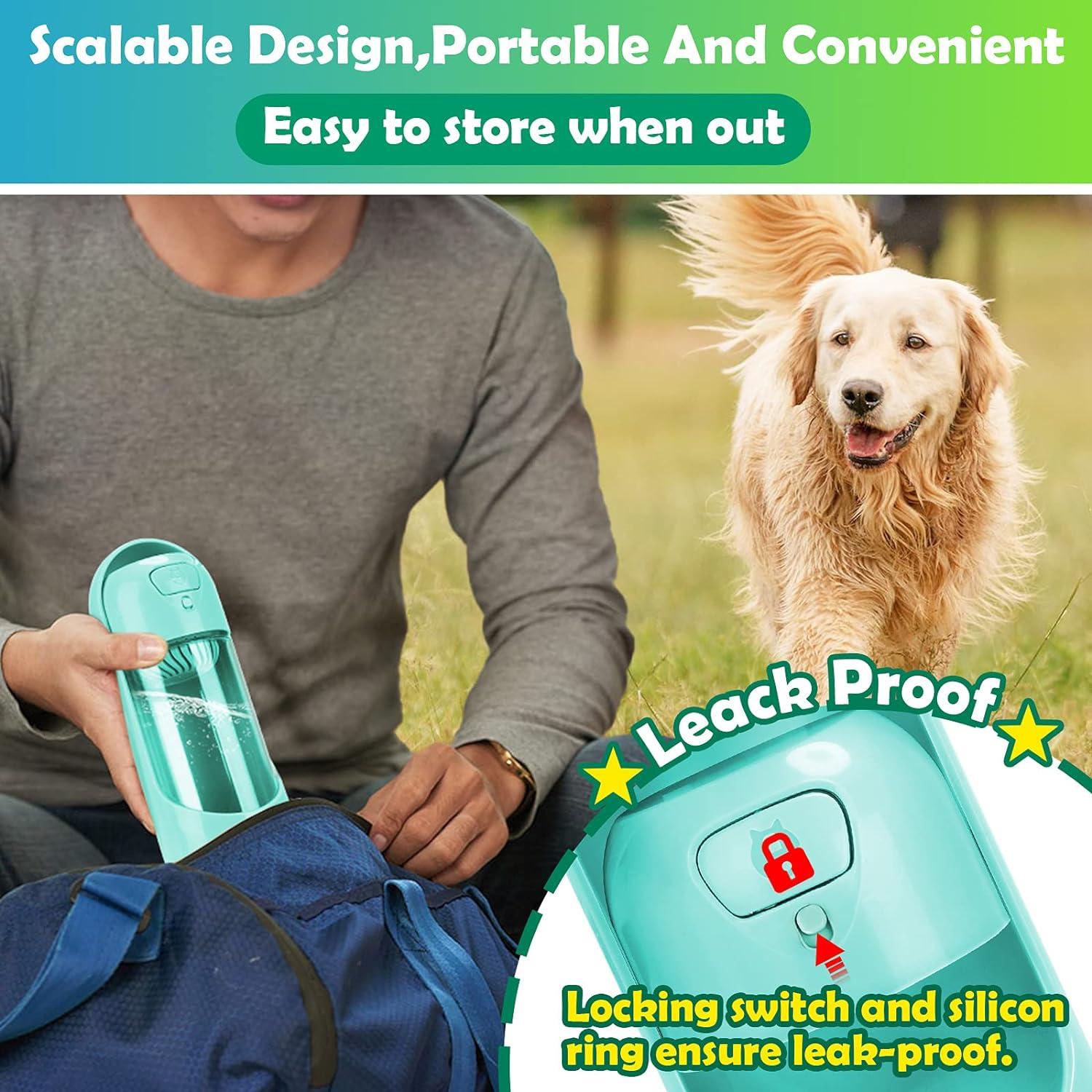 Bình Nước Cho Chó, Bình Nước Du Lịch Di Động 300+130ML Cho Chó Mèo Pet Walk Travel
